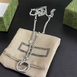 Designer Pendant Necklaces Double Letter G Logo Chains Necklaces Luxury Women Fashion Jewellery Metal GGity silvery Necklace Gift 431