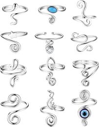 Toe Rings 12Pcs Adjustable for Women Open African Summer Beach Foot Jewelry Give Her the Gift Body 230814