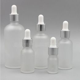 5 10ML Frosted Glass Dropper Bottles15 20 30 50 ML Essential Oil Dropper Bottles Perfume Pipette Bottles Cosmetic Containers For Travel Xdgs