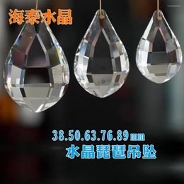 Chandelier Crystal 1Pcs 38/50/63/76/89mm Pipa Lamp Glass Decorative Beads Hanging Drop Prisms Pendants Suncatcher Ornament Parts