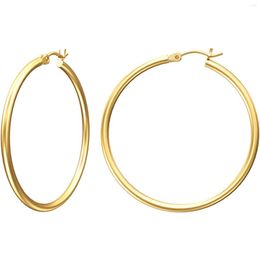 Hoop Earrings Vonmoos Set For Women Man 14K Real Gold Plated Copper Hoops With 925 Sterling Silver Needle Modern Jewellery