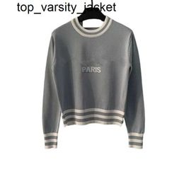 New 23ss Womens Sweater Woman Designer Cardigan Knit Letter Print Round Crow Neck Stripe Knitwear Long Sleeve Clothes Pullover Casual womens mens hoodie