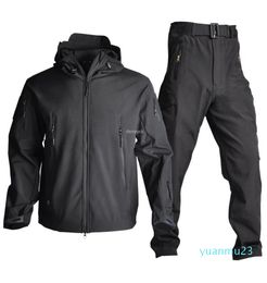 Army Camouflage Jacket Pants Set SoftShell Tactical Combat Jacket Set Waterproof Hunt Windbreaker Clothes