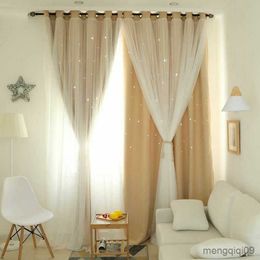 Curtain Purple Window Curtain Living Room Two Layers Bedroom Star Customize Size Accepted Curtains For Kitchen Home Decor Curtains R230815