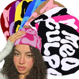 Berets Ins Beanie Knitting Caps Y2K Men Women High Quality Woollen Hats Net Red Design Sense Cold Keep Warm Skullies Bonnets