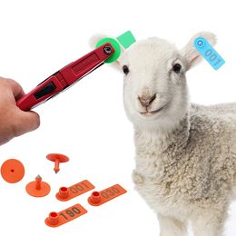 Other Household Sundries Livestock Sheep Ear Tags 100 Pcs Numbered 001 100 Plastic Tag Marker Applicator for Goat Cow Animal Identification 230814