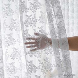 Curtain Modern White Lace Tulle Curtain for living Room Bedroom Window Floral Sheers Serape Home Decor Drape Well R230815