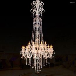 Chandeliers Modern Crystal Chandelier For High Ceiling Extra Large Living Room Led Luxury Lighting Classic Villa Hall Lamps