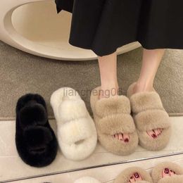 Slippers Women Fluffy Fur Slippers Women 2024 Autumn Winter New Warm Solid Color Versatile Lovely Casual Footwear Soft Chinelos Planos X230519