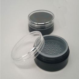 20ML 20G Empty Black Sifter Jar Make-up Powder Container With Screw Lid Loose Powder Puff Jar Pot Box Case Inoad