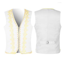 Men's Vests Waistcoat Spring And Autumn European V-Neck Host Retro Casual Plus-Size