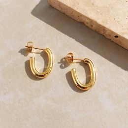 Stud Earrings INS Wind Oval Earring Jewelry Stainless Steel U-shaped Ring Ladies Fashion Simple Men Pendant Women's Pendants