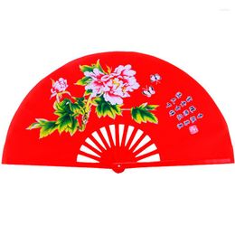 Decorative Figurines Peony Folding Fan Tai Chi Left Right Hand Square Dance Props Handheld Ventilador Chinese Martial Arts