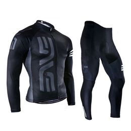 Cycling Jersey Sets Long Sleeve for Men Bicycle Clothing Pants with Gel Padding Breathable Summer 230814