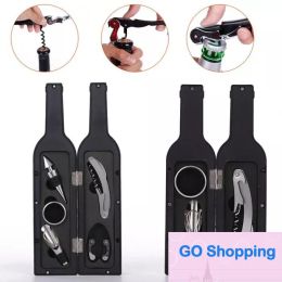 Wholesale Wine Bottle Corkscrew Opener Set 3pcs 5pcs Bottle-Shaped Holder Bottle Opener Stopper Pourer Kits Accessories Wine Tools