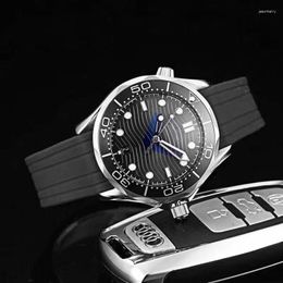 Wristwatches Sport Original Brand Designer Mens Watch Luxury Automatic Mechanical Rubber Strap Ceramic High Quality Clocks