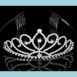 Headpieces Wedding Accessories Party Events Bridal Tiaras Crowns With Rhinestones Jewellery Evening Prom Pageant Crystal Drop Delivery ZZ