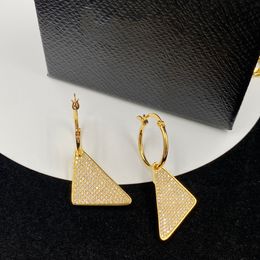 Fashion classic 18K Gold letter Dangle Chandelier Pendant Earrings women Diamond earrings luxury necklace wedding set gift