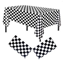 Table Cloth Checkerboard Tablecloth 137x274cm Black And White Chess Abstract Board Disposable Game Rectangular Picnic Mat