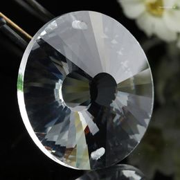 Chandelier Crystal 2pcs Round Suncatcher Center Solid Clear Glass Prism Pendant DIY