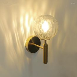 Wall Lamp Modern LED Lights Lighting Water Ripples Glass For Living Room Bedroom Bedside Home TV Indoor Decor Aisle Lamps