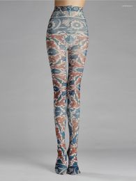 Women Socks Women's Pantyhose Retro Floral Personality Totem Fashion