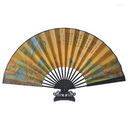 Decorative Figurines Chinese Classical Silk Folding Fan Portable Summer Vintage Handheld Hand Handmade Exquisite Home Decoration Craft