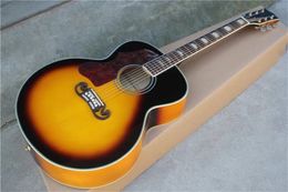 Left Handed Solid Spruce Top 43 inch SJ200 Acoustic Guitar Tobacco Sunburst Rosewood Fingerboard Mahogany Neck