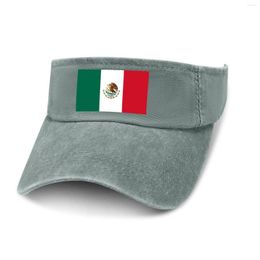 Berets Mexico Flag Sun Visor Leaky Top Cowboy Hats Mens Womens Customize DIY Cap Sports Baseball Tennis Golf Caps Empty Open Hat