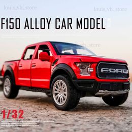 New 1 32 Ford Raptor F150 Big Wheel Alloy Diecast Car Model With Sound Light Pull Back Car Toys For ldren Xmas Gifts T230816