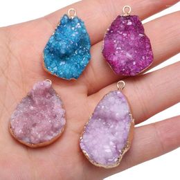 Pendant Necklaces Natural Stone Charms Druzys DIY Retro Necklace Sweater Chain Jewellery Accessories Gift Making