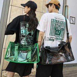 Duffel Bags PVC Travel Handbag Large Capacity Transparent Messenger Bag Beach Waterproof Bag Outdoor Shoulder Bag Travel Storage Bag J230815