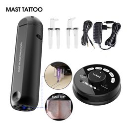 Tattoo Machine Mast Set Scalp Micropigmentation System Makeup Permanent Coreless Powerful Motor Pen Supply Kit 230814