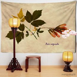Tapestries Colourful Leaf Tapestry Wall Hanging 3d Print Hippie Art Wall Home Aesthetics Room Decor R230815