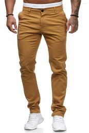 Men's Pants Casual Mens Slim Fit Long Trousers For Men Solid Color Skinny Fashion Suits Pant One Piece Straight Male