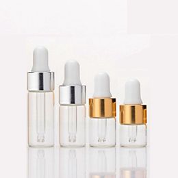 1 2 3 5ml Mini Clear Glass Dropper Bottle Refillable Empty Container Eye Dropper Vial With Pipette For Cosmetic Perfume Essential Oil B Imjf