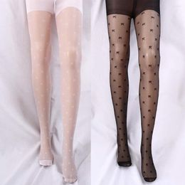 Women Socks Fashion Sexy Girls Lolita Tights Bow Stockings Transparent Thin Pantyhose