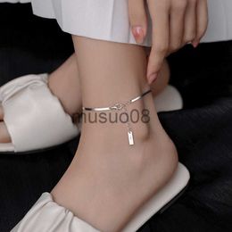 Anklets 2023 Simple Fashion Silver Plated Anklets Temperament Woman Anklets Classic Snake Bone Chain Jewellery Anklets J230815