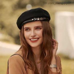 Caps Hats Women's New Beret Solid Beret Winter Warm Octagonal Hat Women's Retro Hat Artist Gorra Autumn Fashion Hat Mujer Boina Z230815