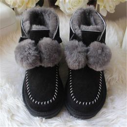 Dress Shoes Genuine Leather 2022 New Style Women Boots Winter Boots Australia Fashion Warm Brand Snow Boots For Woman Shoes Botas Mujer Size X230519