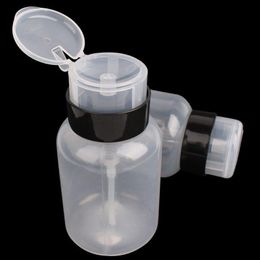 200ML 68OZ Empty Pump Dispenser Liquid UV Gel Polish Nail Art Polish Clean Bottle Polish Cleanser Remover Bottle W/ Lockable Flip Top Whcu