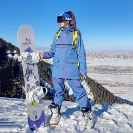 Skiing Suits Reflective Ski Suit Men Women Winter Warm Windproof Waterproof Breathable Hoodie JacketPants Set Snowboarding 230814