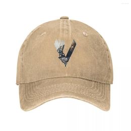 Berets Vikings Logo Ragnar Lothbrok Denim Baseball Caps Hats High Quality Distressed Washed Fashion Men Women Headwear