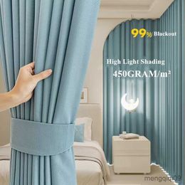 Curtain 99% Blackout Luxury 450GRAM/m² Living Room Window Curtains Solid Colour Room Darkening Curtain Drapes For Bedroom R230815