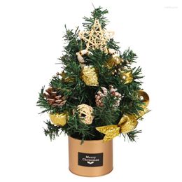 Christmas Decorations Tabletop Mini Tree Decoration Decor In Tin Box Artificial Star Treetop Enhance Enjoyable Atmosphere