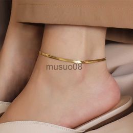 Anklets Orazio Snake Chain Anklet Brelet for Women Men Girls Beh Stainless Steel Anklets Fashion Jewelry Gifts Not Allergic J230815