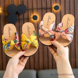 Slipper Kids Slippers for Girls Sun Flower Flip Flops Summer Baby Soft Non-Slip Children Beach Shoes Flat Cute Slides R230815