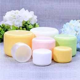 10 20 50 100G Plastic Jar Bottle Candy Colour PP Cosmetic Sample Eyeshadow Lip Balm Container Nail Art Piece Glitter Bottle Mjcfn