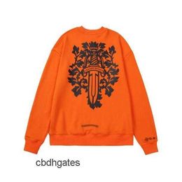 Hoodies Sweaters Hoodie Chromezhearts 2023 Designer Ch Corolla Heart Sweater Coat Unisex Round Neck Orange Vine Flower Sword Ins Loose Top