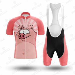 Cycling Jersey Sets men Pig Cycling Clothing Summer Cycling Jersey Set Piggy Road Race Bike Shirt Suit Short Sleeve MTB Bicycle Bib Shorts 230815